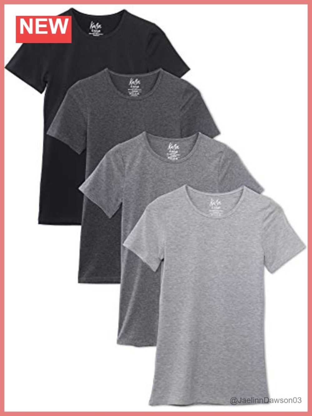 Women's 4-Pack Crewneck T-Shirt Fitted Base Layer Tee